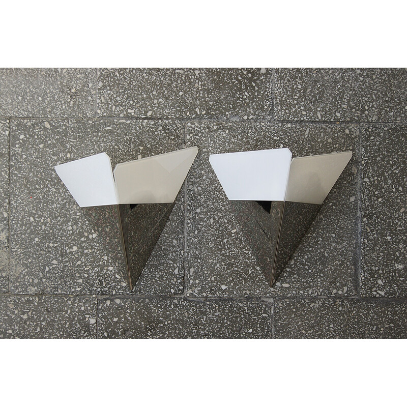 Pair of minimalist vintage wall lamps by J. T. Kalmar