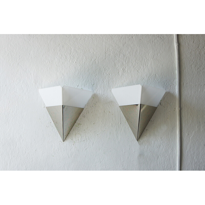 Pair of minimalist vintage wall lamps by J. T. Kalmar