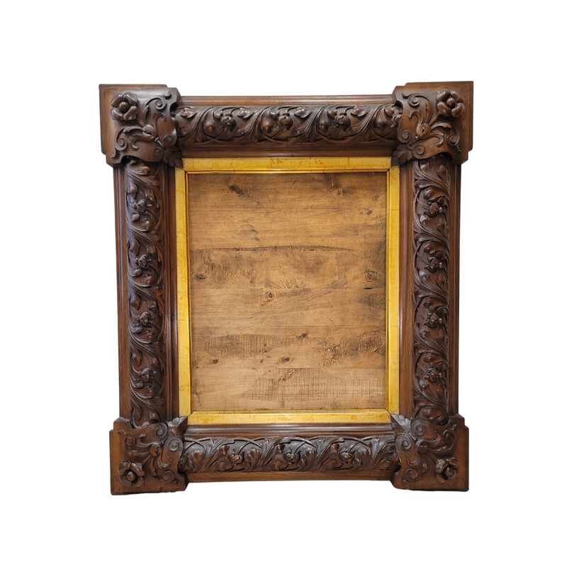 Art Nouveau vintage frame in walnut wood, France 1920