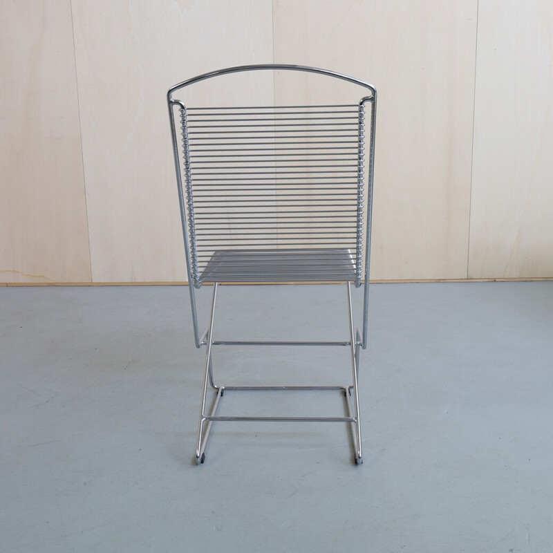 Set of 4 vintage metal wire chairs, 1980s