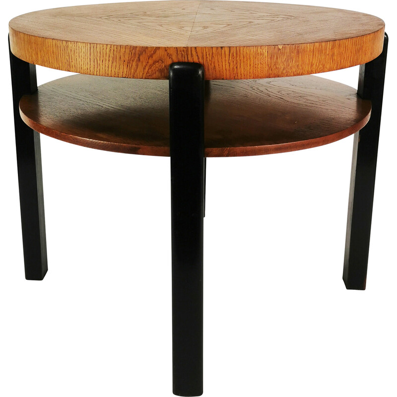 Table basse ronde vintage Art déco, Danemark 1930