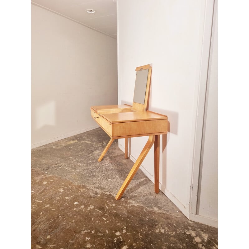 Dutch vintage dressing table in plywood by Cees Braakman for Pastoe, 1951