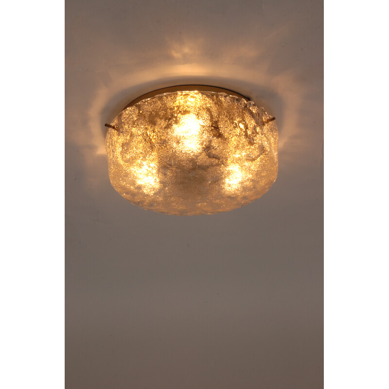 Vintage glazen plafondlamp van Kaiser Leuchten, Duitsland 1960