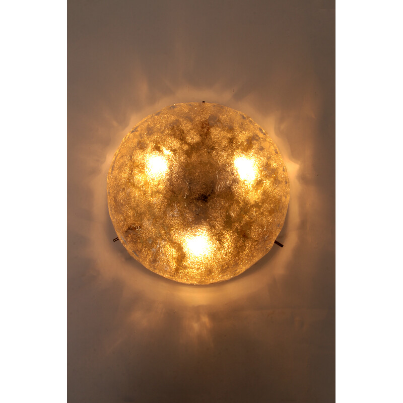 Vintage glass ceiling lamp by Kaiser Leuchten, Germany 1960