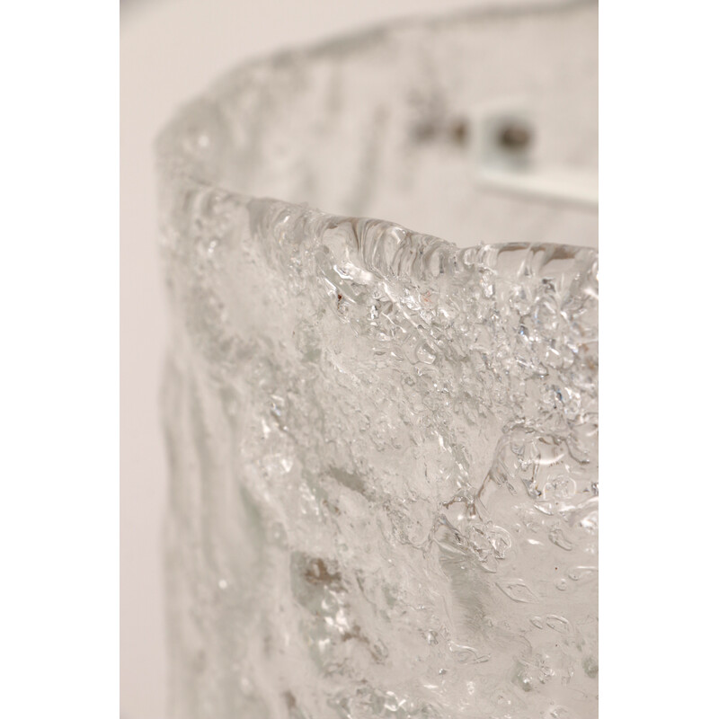 Candeeiro de vidro de gelo vintage de Egon Hillebrand, Alemanha 1960