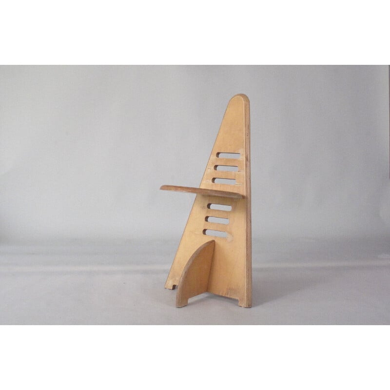 Vintage beechwood stool by Gijs Boelaars for Lundia, 1970