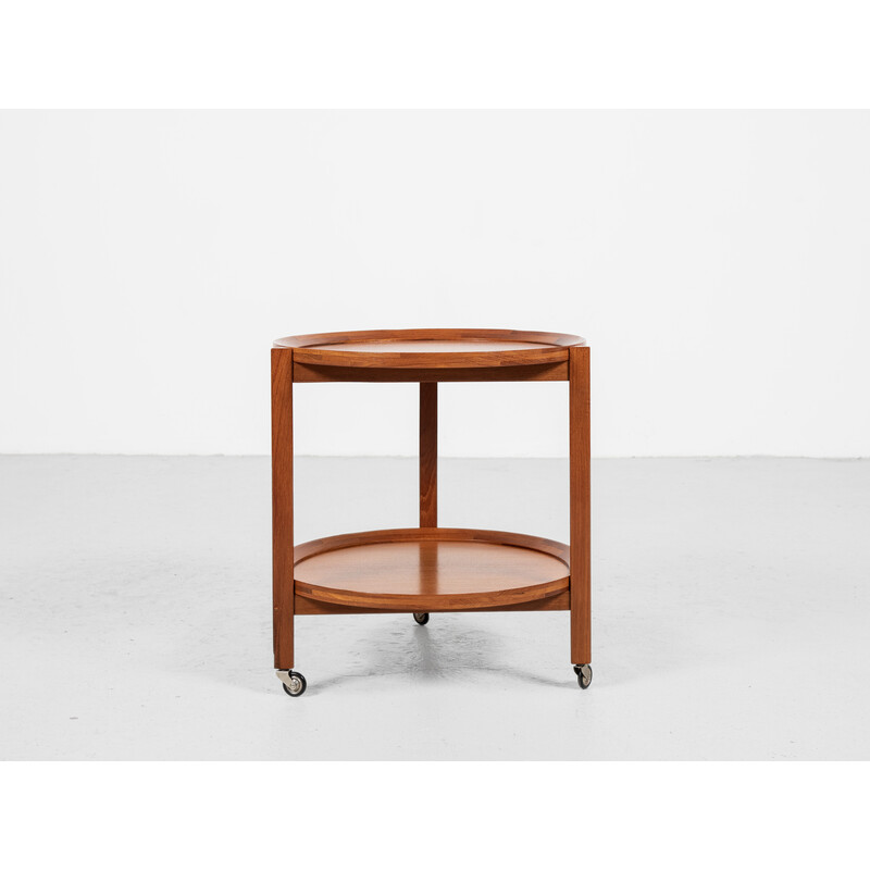 Vintage trolley with 2 teak serving trays, Denmark 1960