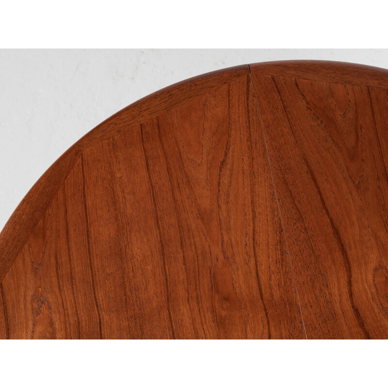 Vintage round teak dining table, Denmark 1960