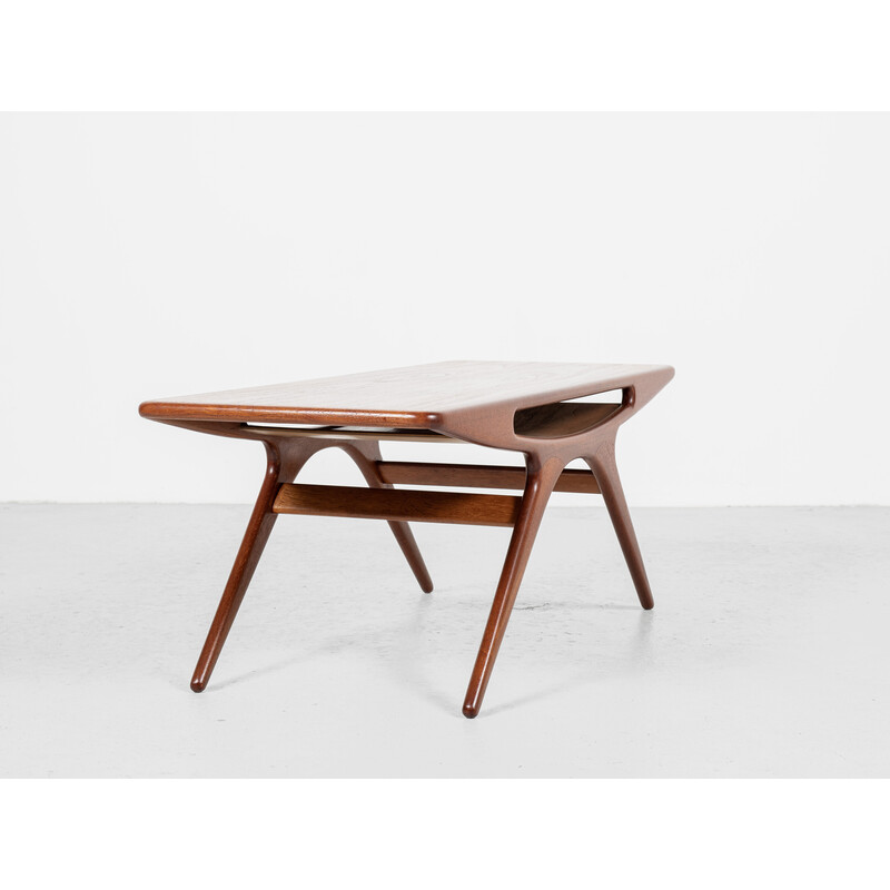 Vintage Smile coffee table in teak by Johannes Andersen for Silkeborg, Denmark 1950