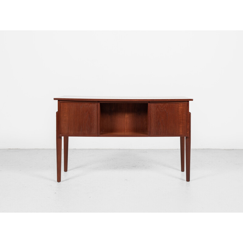 Vintage teak desk with curved top, Denmark 1960