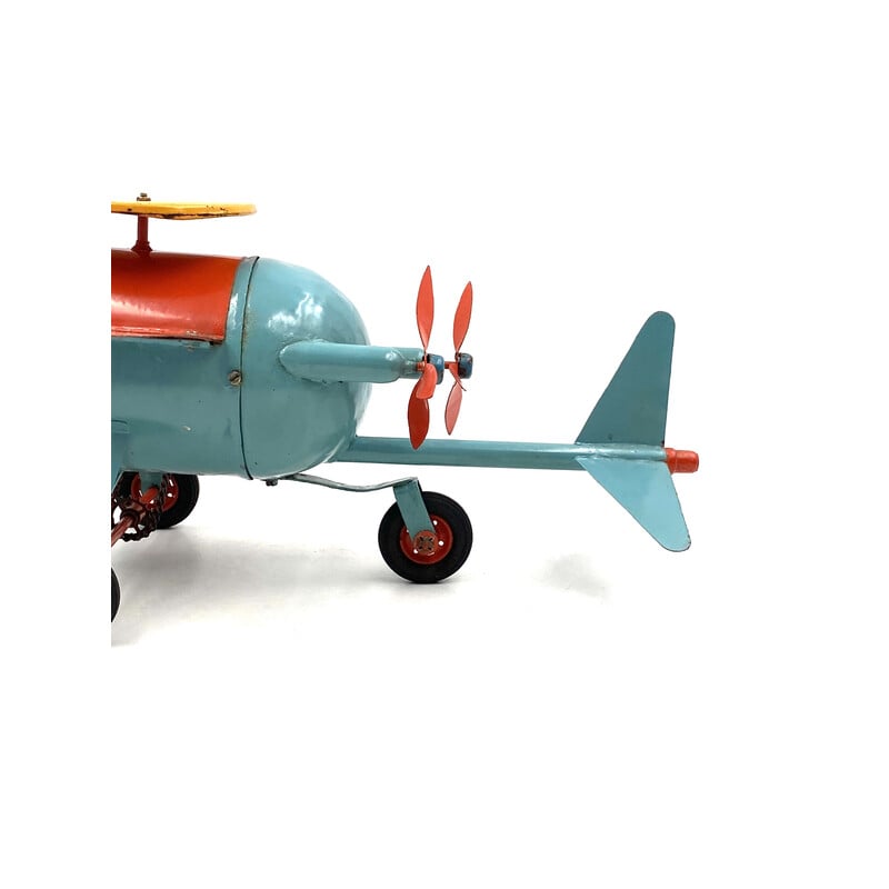 Vintage red and blue airplane toy, France