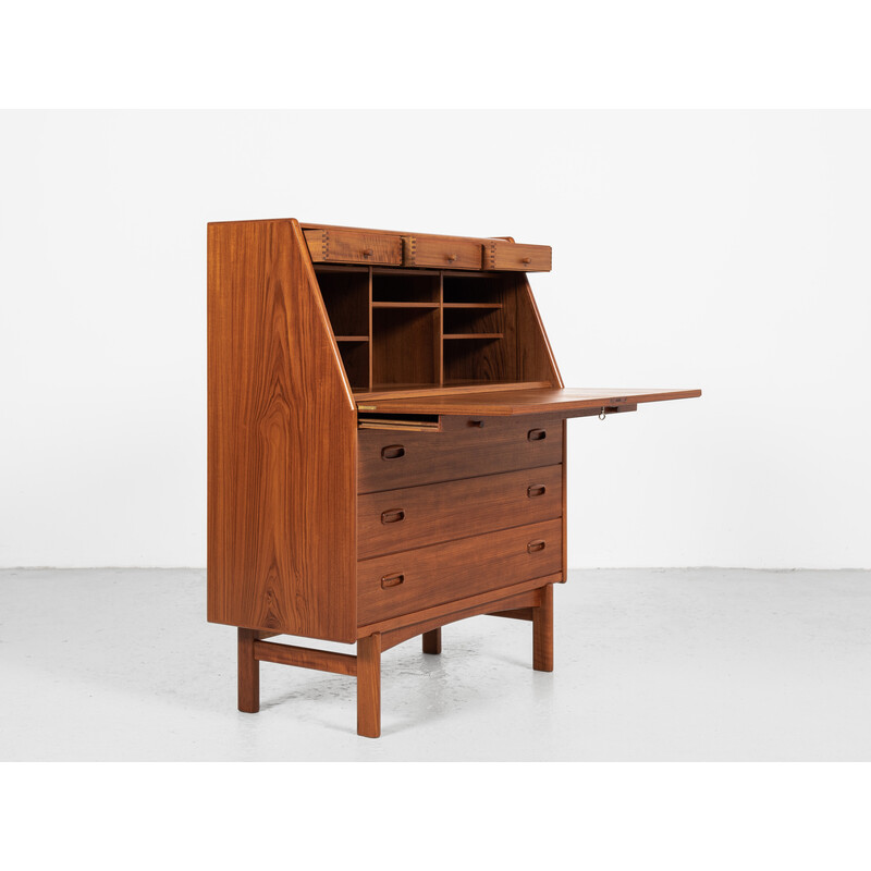 Deense secretaire in teak van Bernhard Pedersen en Søn, 1960.