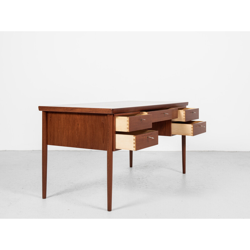 Mid century Danish desk in teak with 5 drawers, 1960s