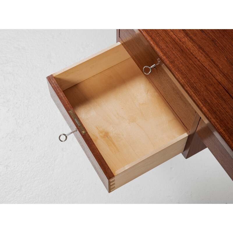 Mid century Danish desk in teak with 5 drawers, 1960s