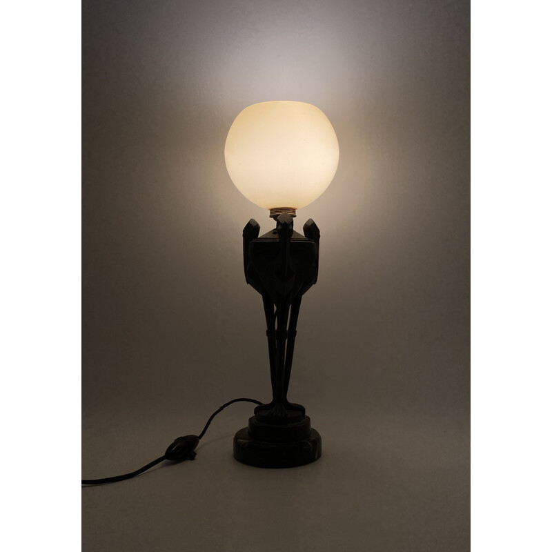 Art Déco Tischlampe in Marabu-Form von Max LeVerrier, Frankreich 1930er Jahre