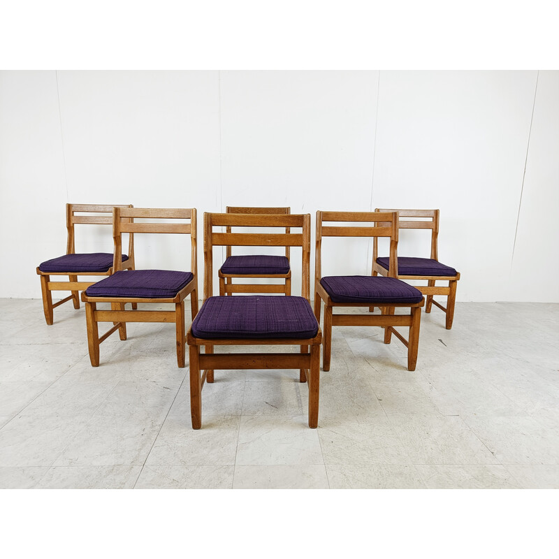 Set of 6 vintage Raphael chairs by Guillerme and Chambron for Votre Maison, France 1960s