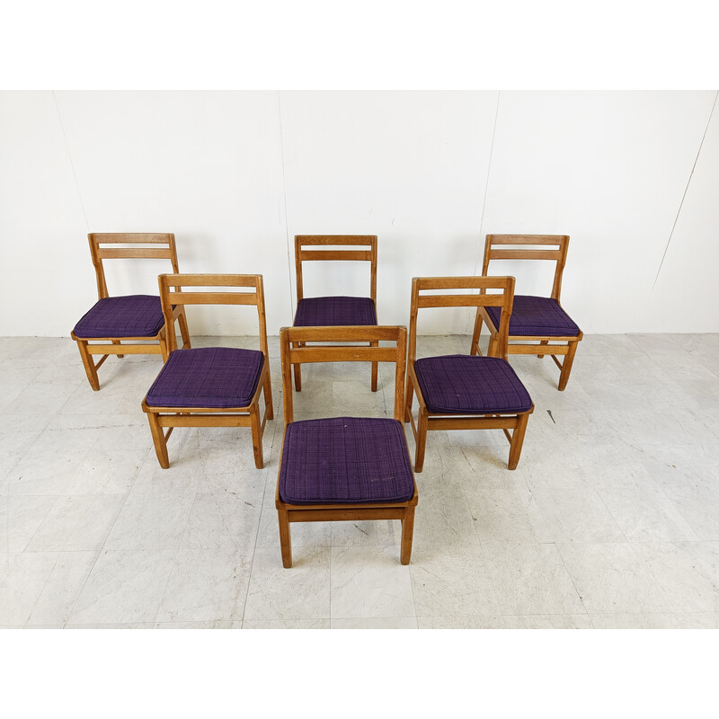 Ensemble de 6 chaises Raphael vintage par Guillerme et Chambron pour Votre Maison, France 1960