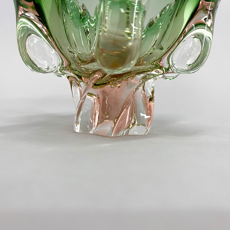 Bol vintage en verre d'art par Josef Hospodka pour Chribska Glassworks, Tchécoslovaquie