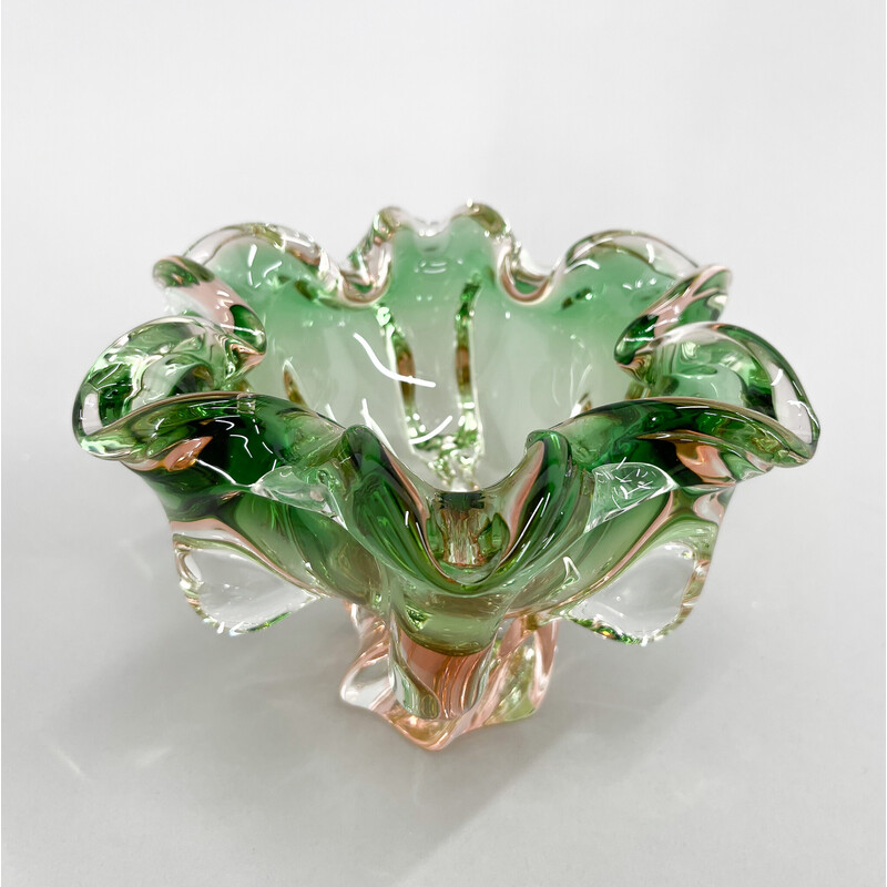 Schale aus Kunstglas von Josef Hospodka für Chribska Glassworks, Tschechoslowakei