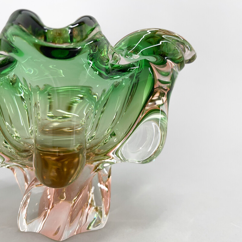 Vintage art glass bowl by Josef Hospodka for Chribska Glassworks, Czechoslovakia