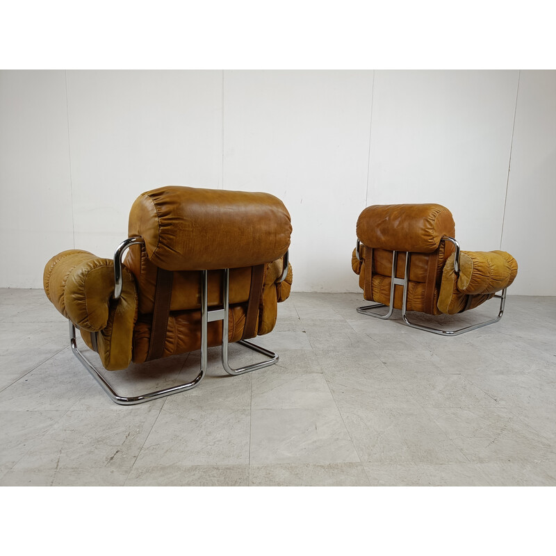 Paar vintage "Tucroma" fauteuils van Guido Faleschini voor Mariani, Italië 1970