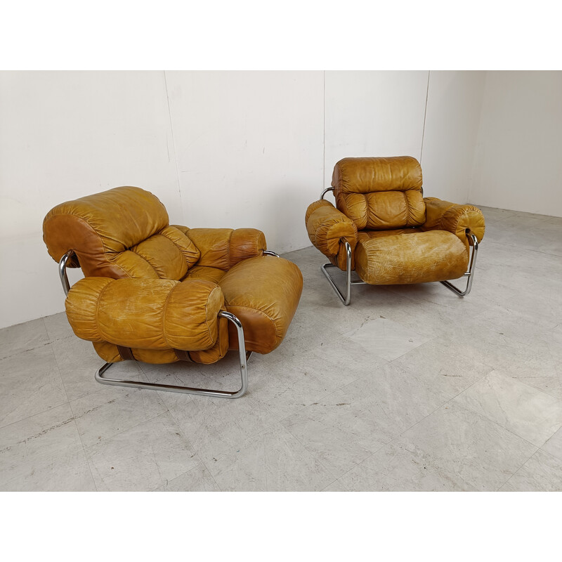 Paire de fauteuils vintage "Tucroma" par Guido Faleschini pour Mariani, Italie 1970