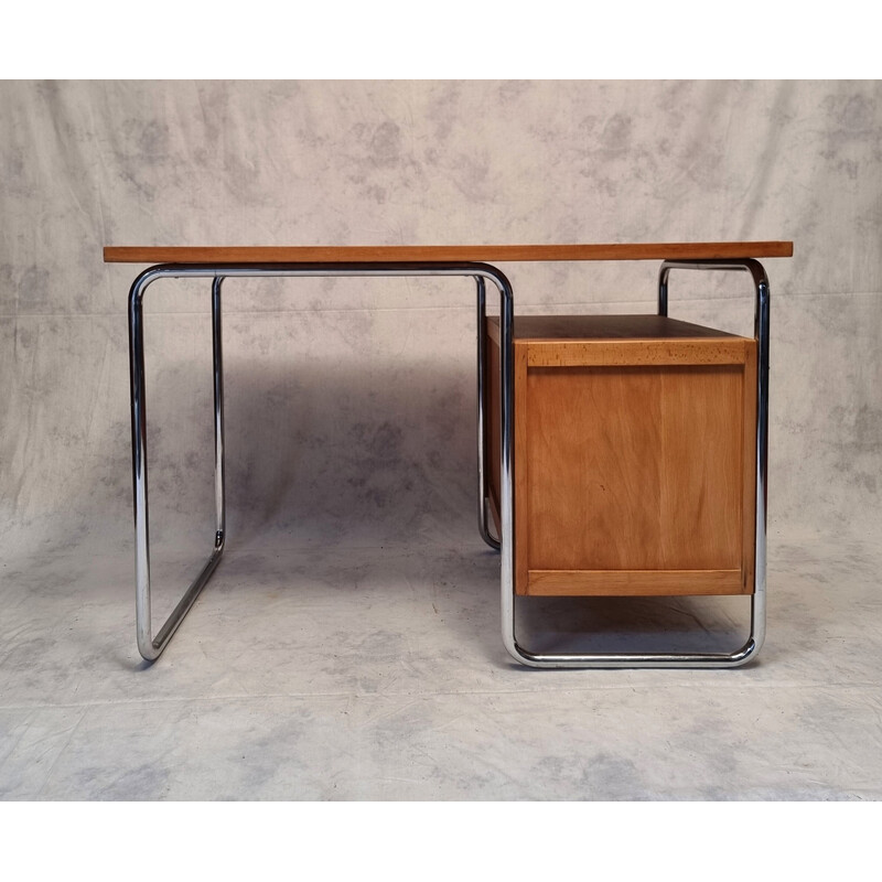 Vintage Bauhaus oakwood desk by Rudolf Vichr, 1930