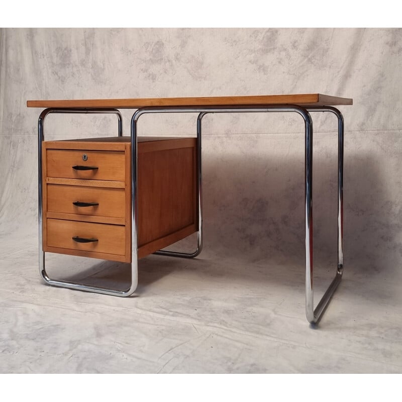 Vintage Bauhaus Schreibtisch aus Eiche von Rudolf Vichr, 1930