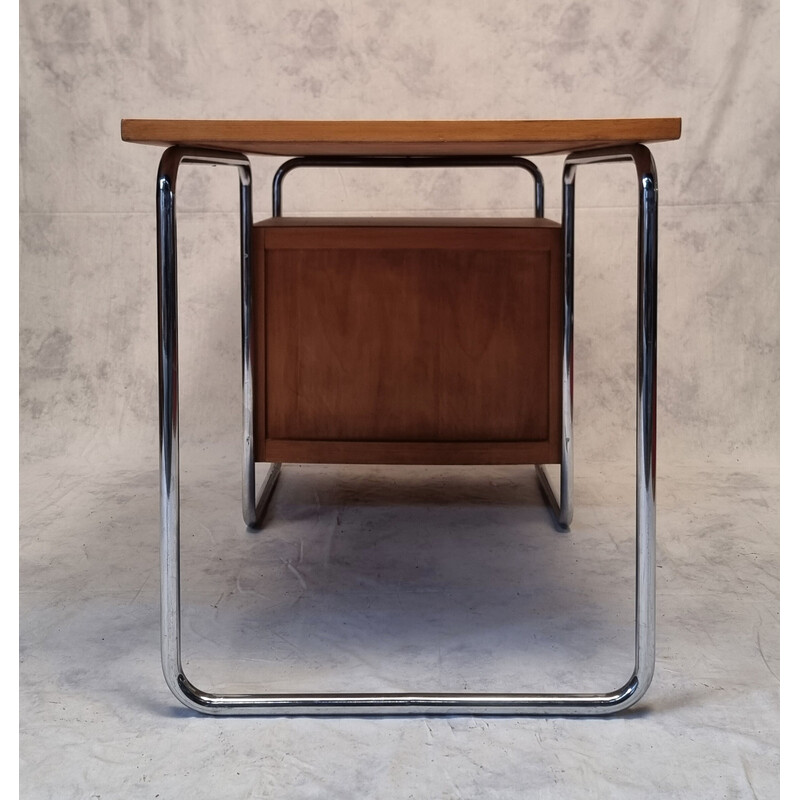 Vintage Bauhaus eikenhouten bureau van Rudolf Vichr, 1930