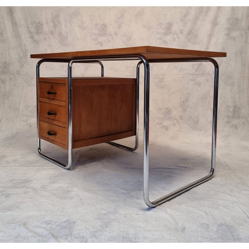 Vintage Bauhaus oakwood desk by Rudolf Vichr, 1930