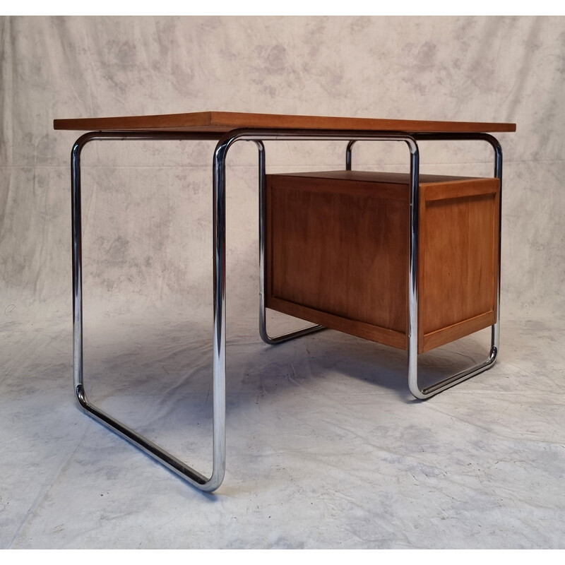 Vintage Bauhaus eikenhouten bureau van Rudolf Vichr, 1930