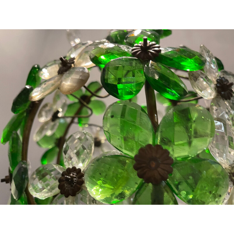 Vintage flower-shaped pendant lamp in Murano glass, 1960s