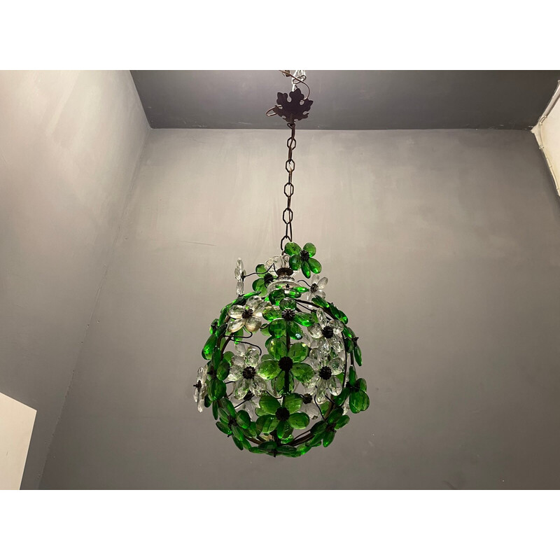 Vintage flower-shaped pendant lamp in Murano glass, 1960s