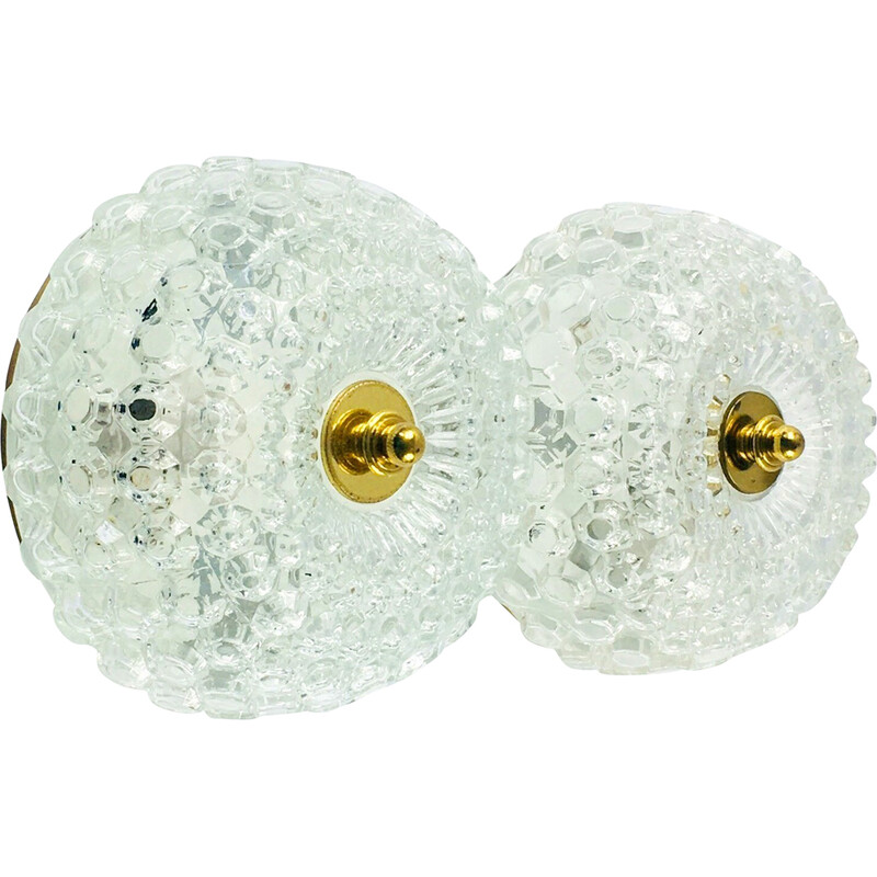 Pair of vintage bubble glass wall lamps by Helena Tynell for Limburg, Germany 1960s