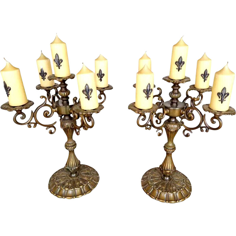 Pair of vintage bronze candlesticks