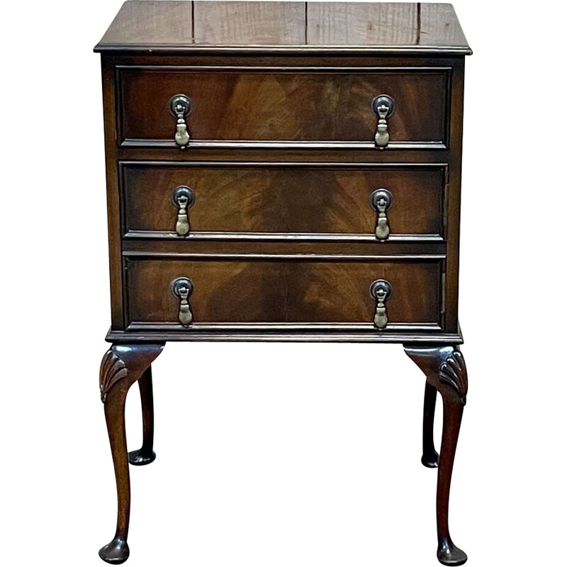 Vintage English night stand in mahogany, 1950