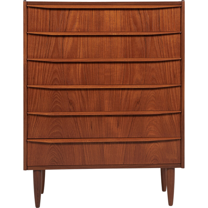 Vintage teak 6-drawer chest, Denmark 1960