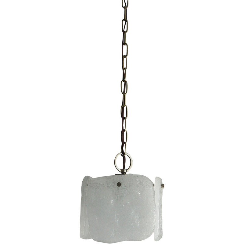 Vintage Kreuzenstein metal and glass pendant lamp by J. T. Kalmar for Kalmar Franken Kg, 1970