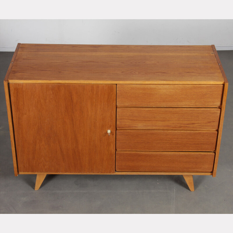 Vintage oakwood chest of drawers model U-458 by Jiri Jiroutek for Interier Praha, 1960