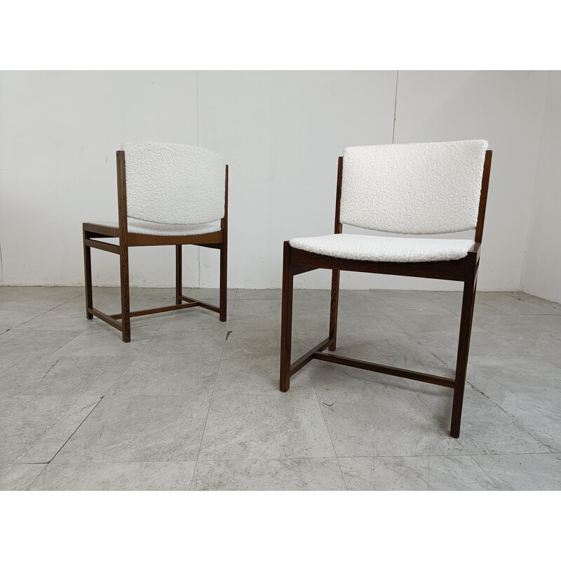 Set of 6 vintage wengé dining chairs, Netherlands 1960s