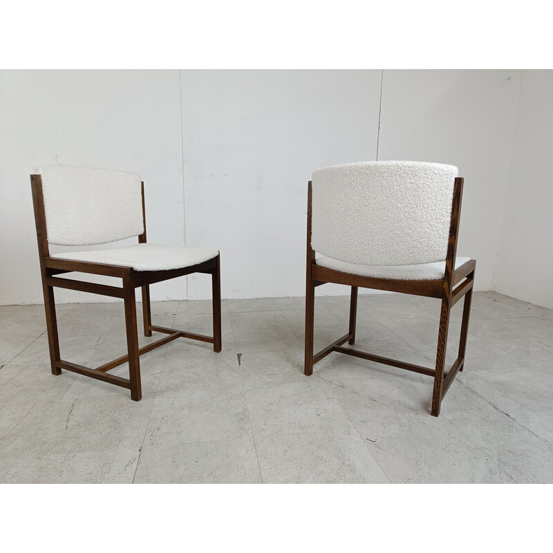 Set of 6 vintage wengé dining chairs, Netherlands 1960s