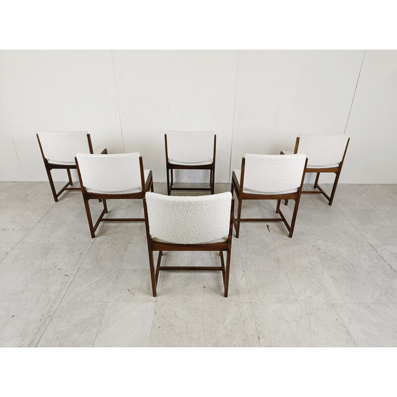 Set of 6 vintage wengé dining chairs, Netherlands 1960s