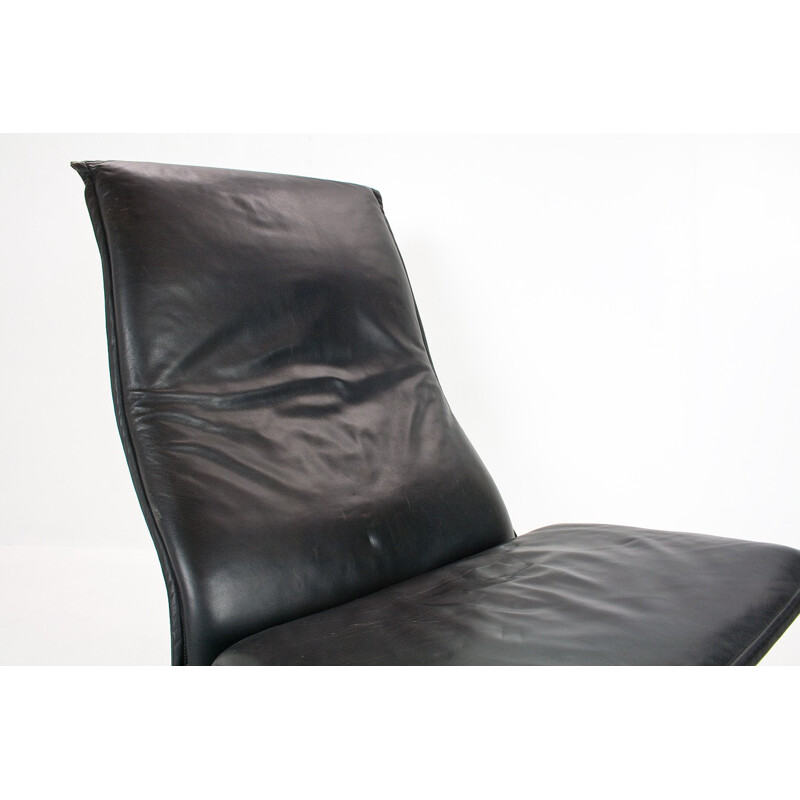 Fauteuil lounge F784 Concorde en cuir noir de Pierre Paulin pour Artifort - 1960