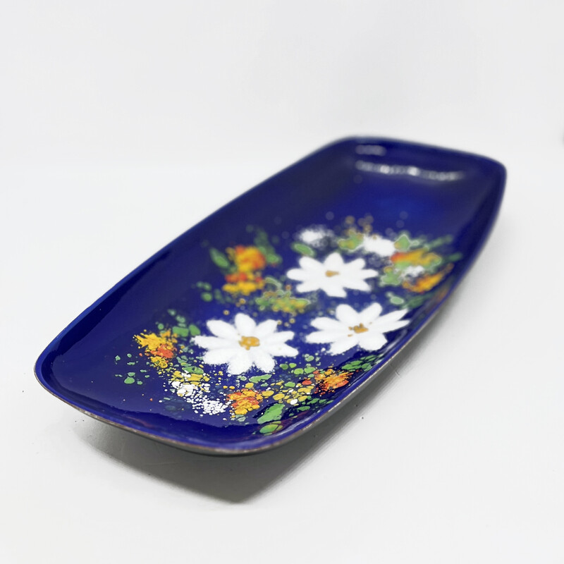 Vintage enameled platter, Germany 1960s