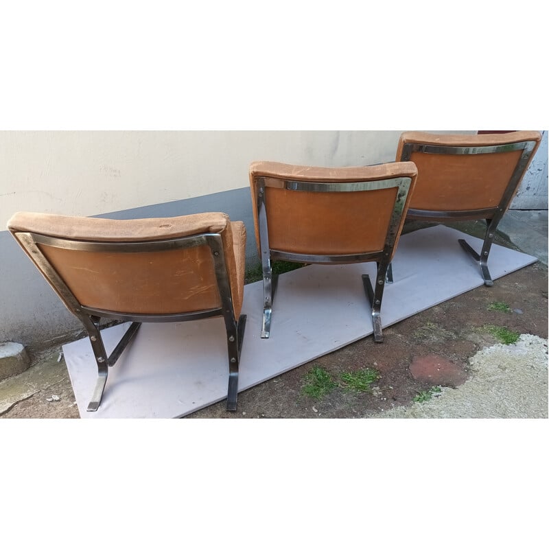 Lot de 3 fauteuils vintage par Olivier Mourgue, 1950-1960