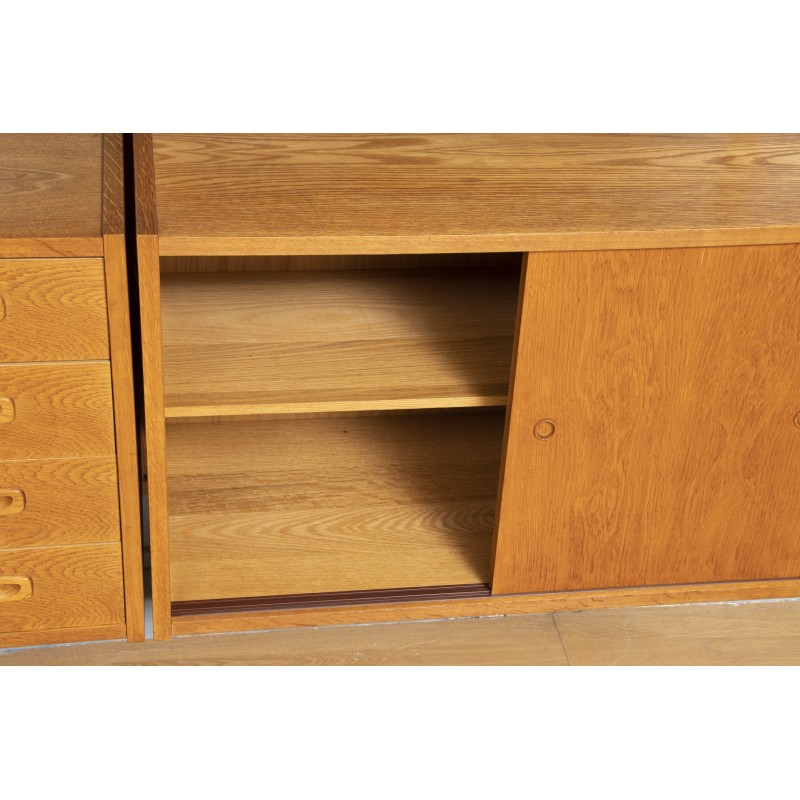Danish mid century Ps Systems wall unit in oakwood by Peter Sorensen, 1960