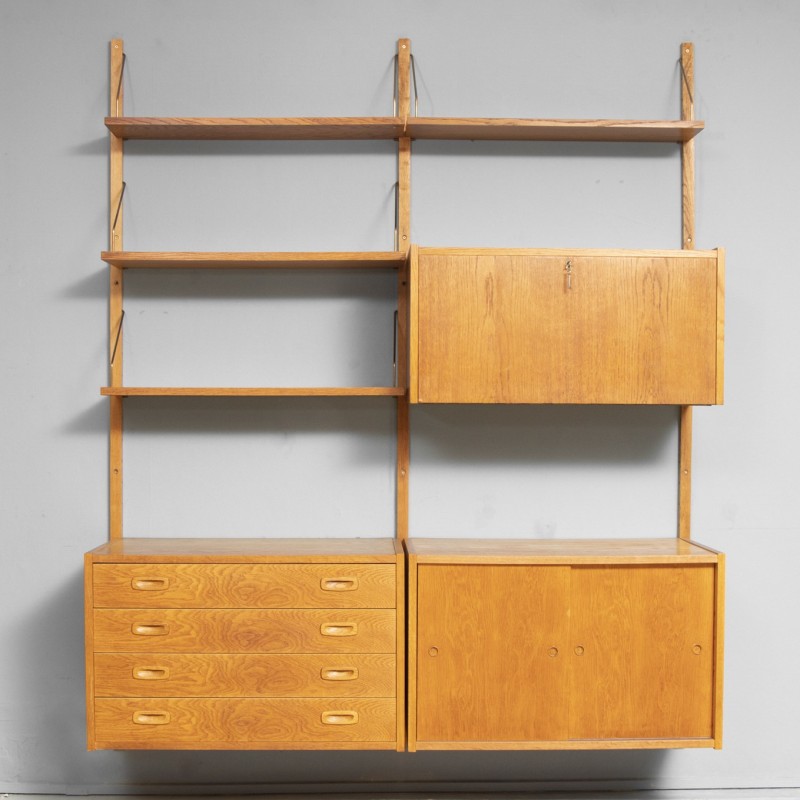 Danish mid century Ps Systems wall unit in oakwood by Peter Sorensen, 1960