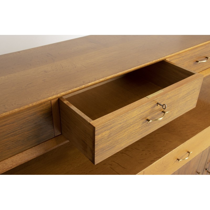 Mid century oakwood and walnut sideboard with removable top, 1960s