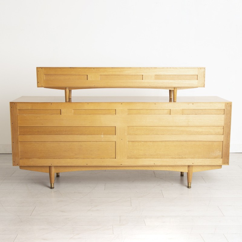 Mid century oakwood and walnut sideboard with removable top, 1960s