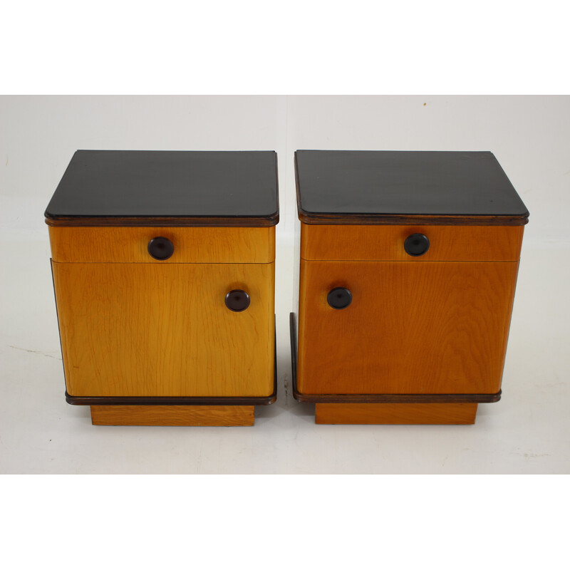 Pair of vintage night stands, Czechoslovakia 1950